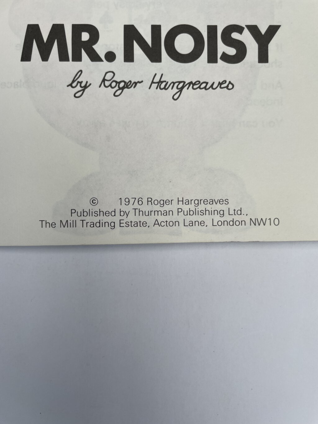 roger hargreaves mr noisy first 2