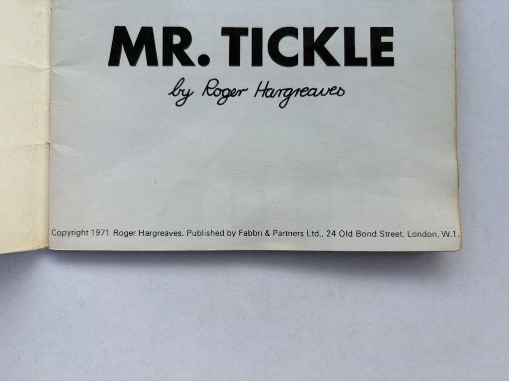 roger hargreaves mr tickle first ed2