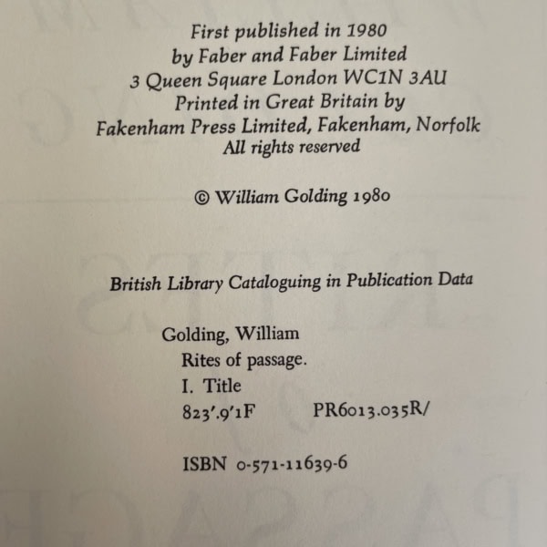 william golding rites of passage first with band 2