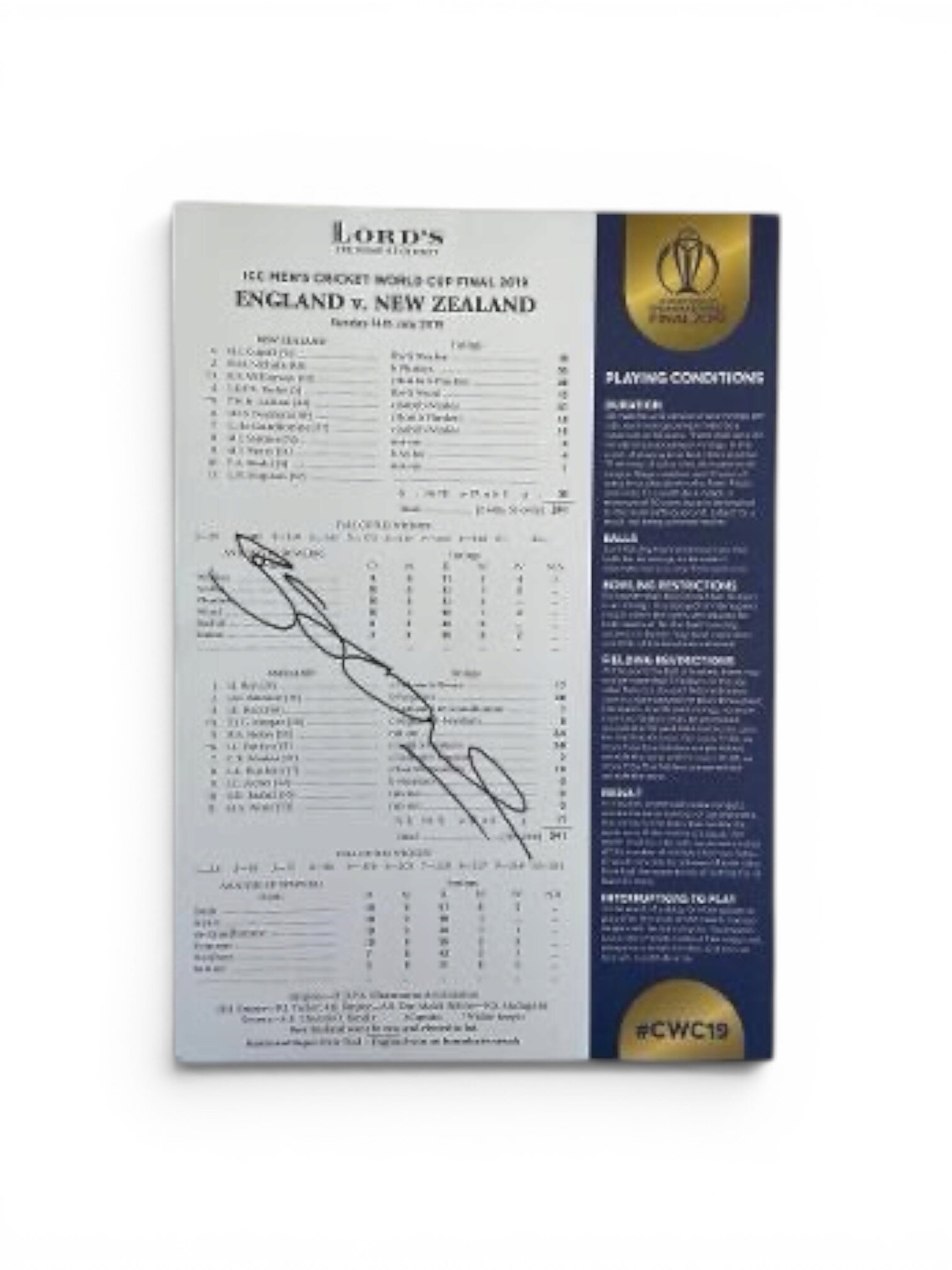 ben stokes signed wc scorecard1