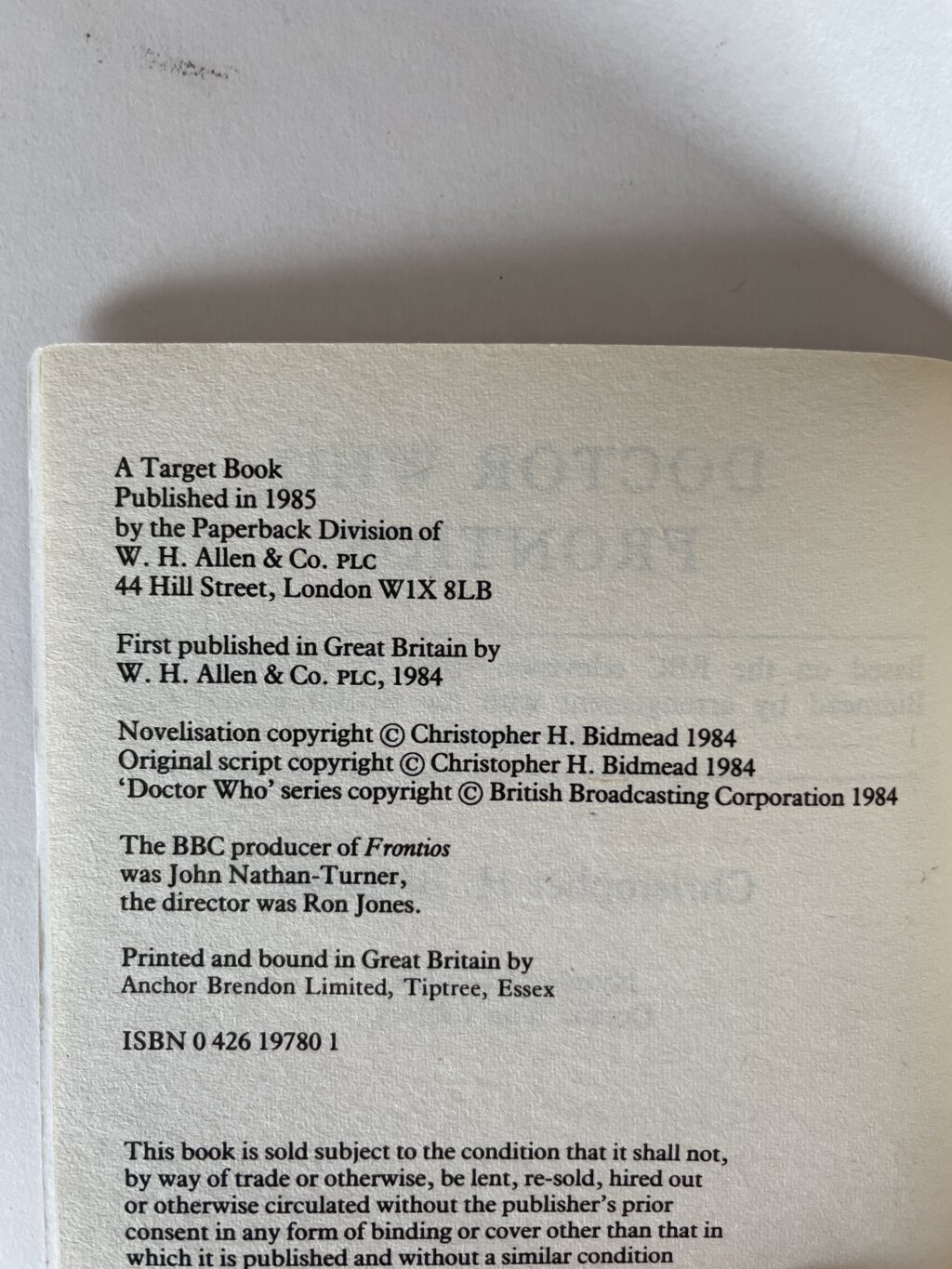 christopher bidmead doctor who frontios 2