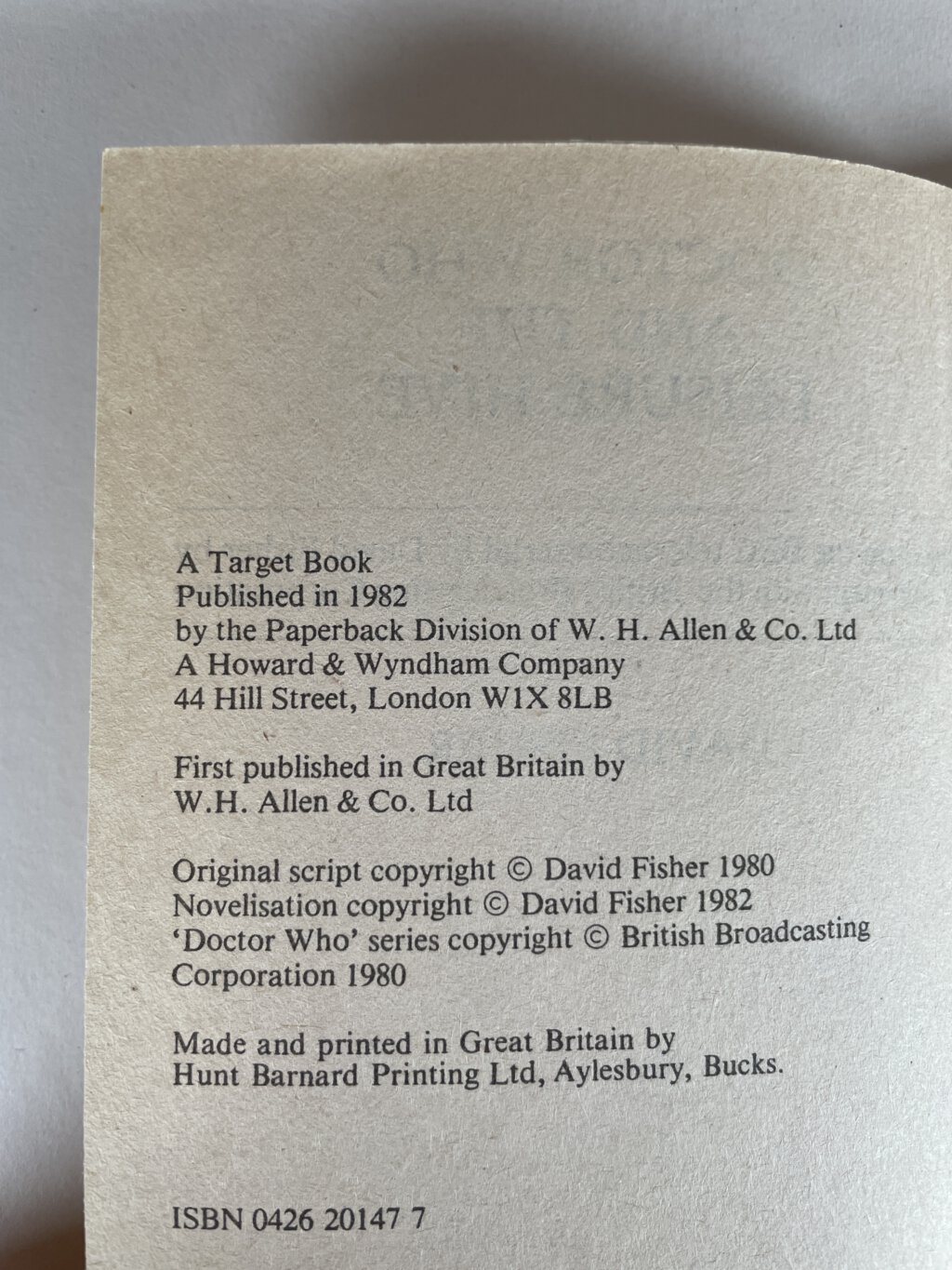 david fisher doctor who and the leisure hive 2