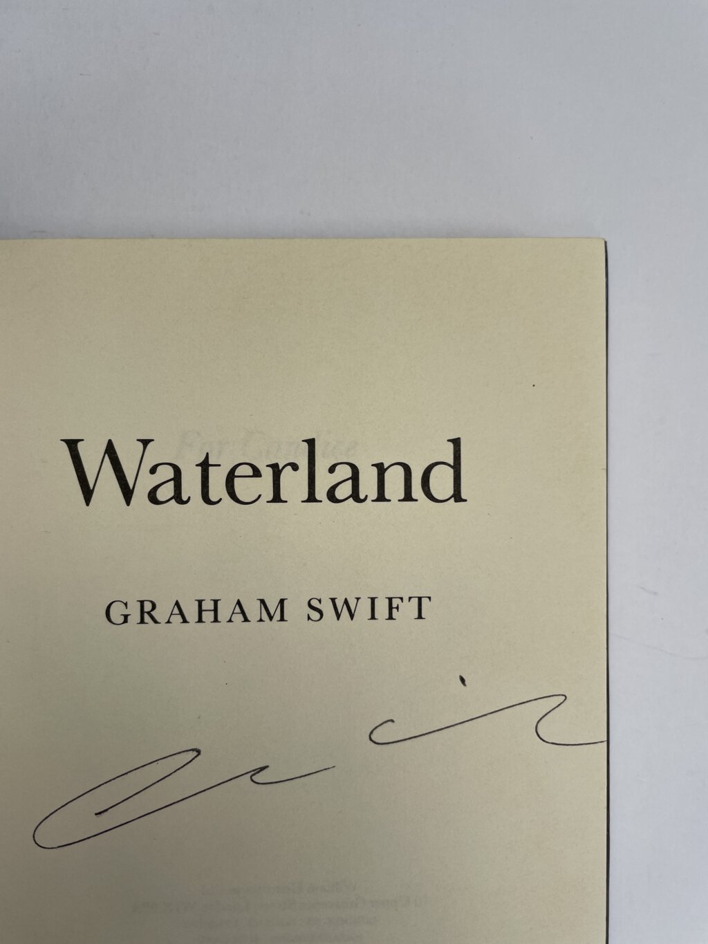 graham swift waterland signed first edition2