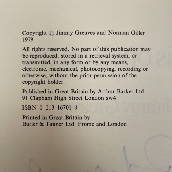 jimmy greaves this ones on me signed first ed3