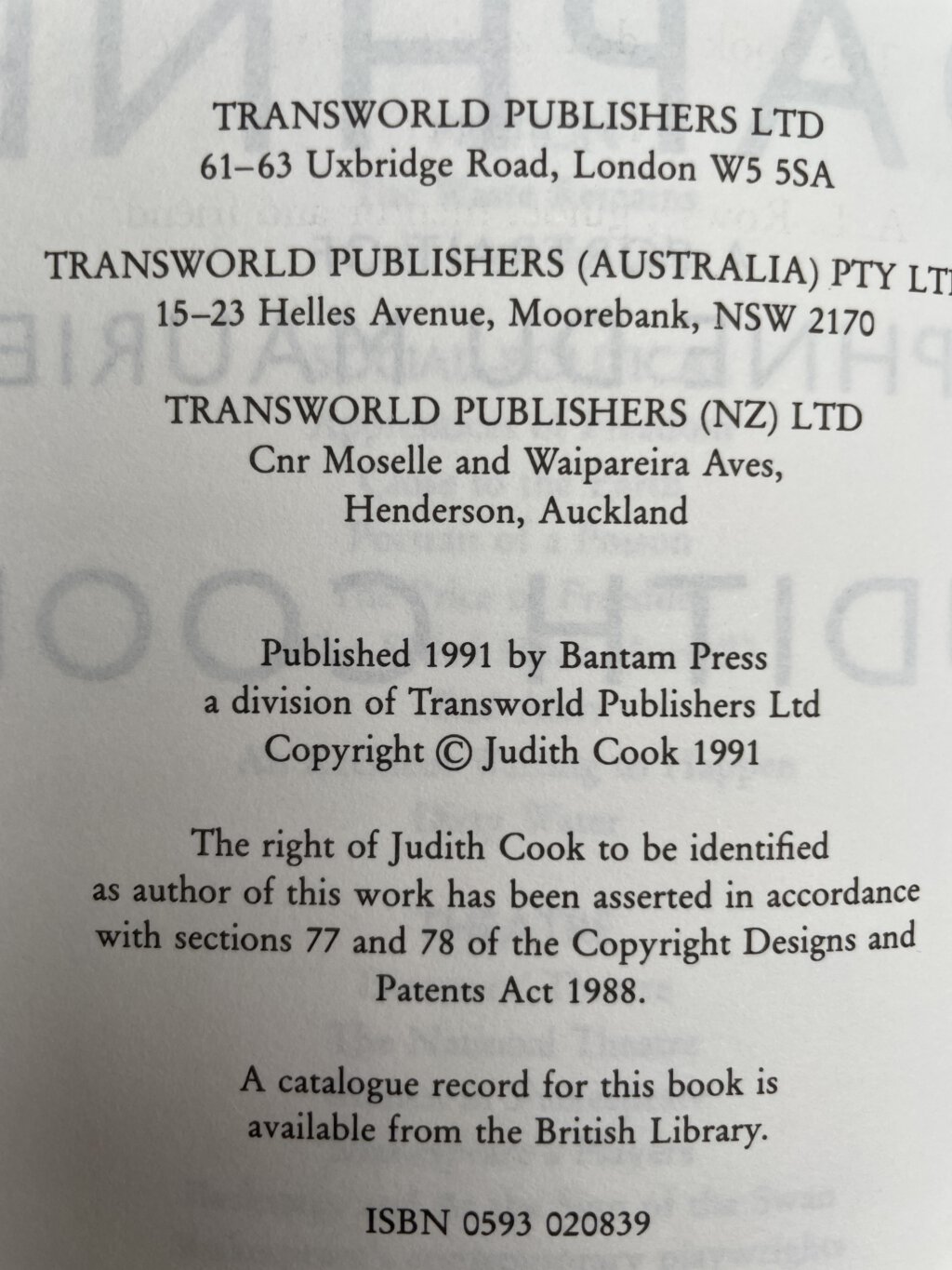judith cook daphne signed first edition3