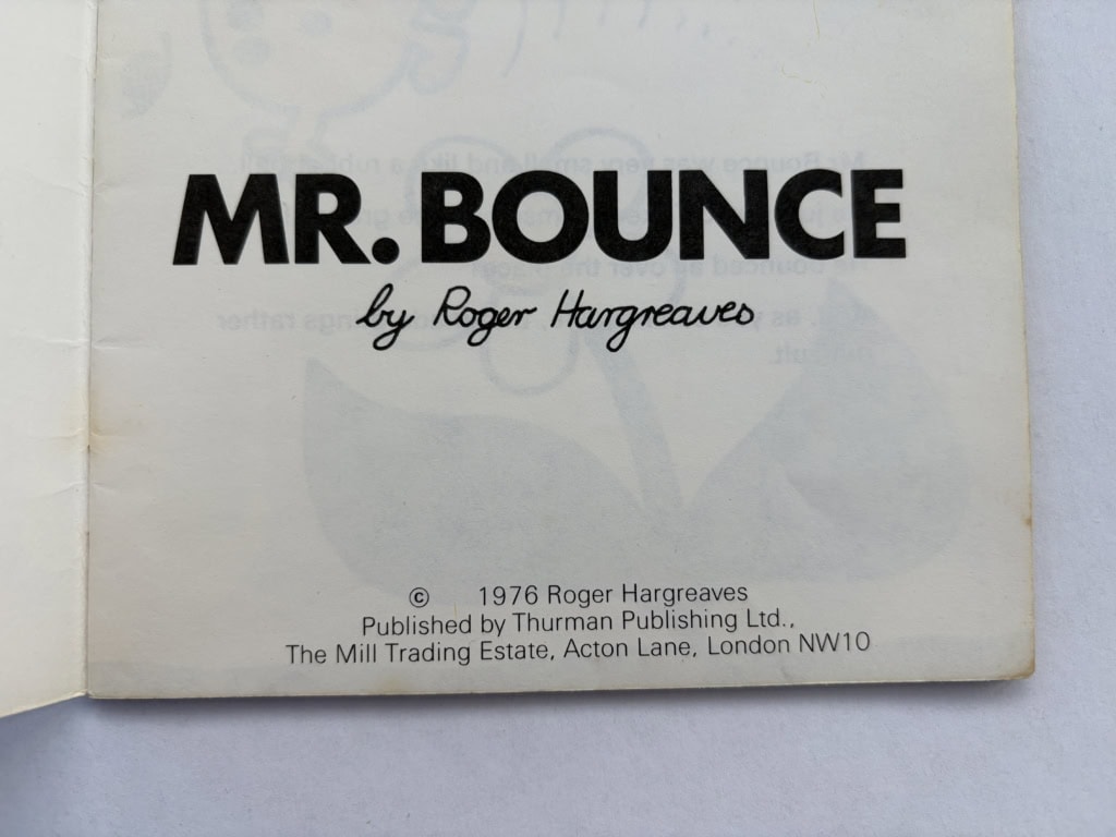 roger hargreaves mr bounce first ed2