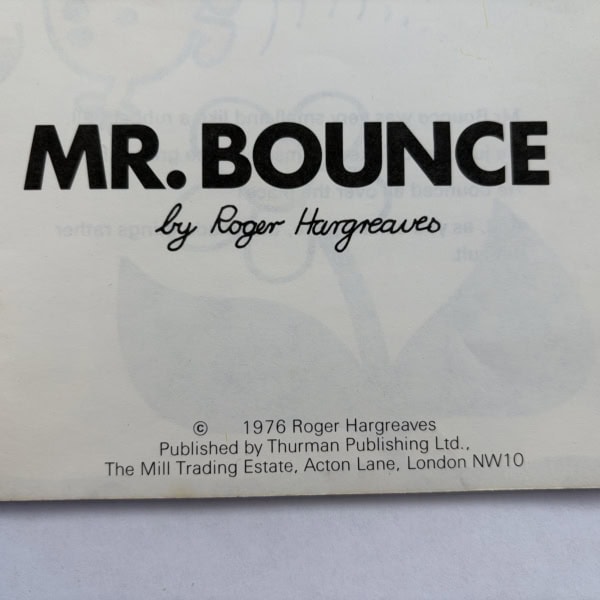 roger hargreaves mr bounce first ed2