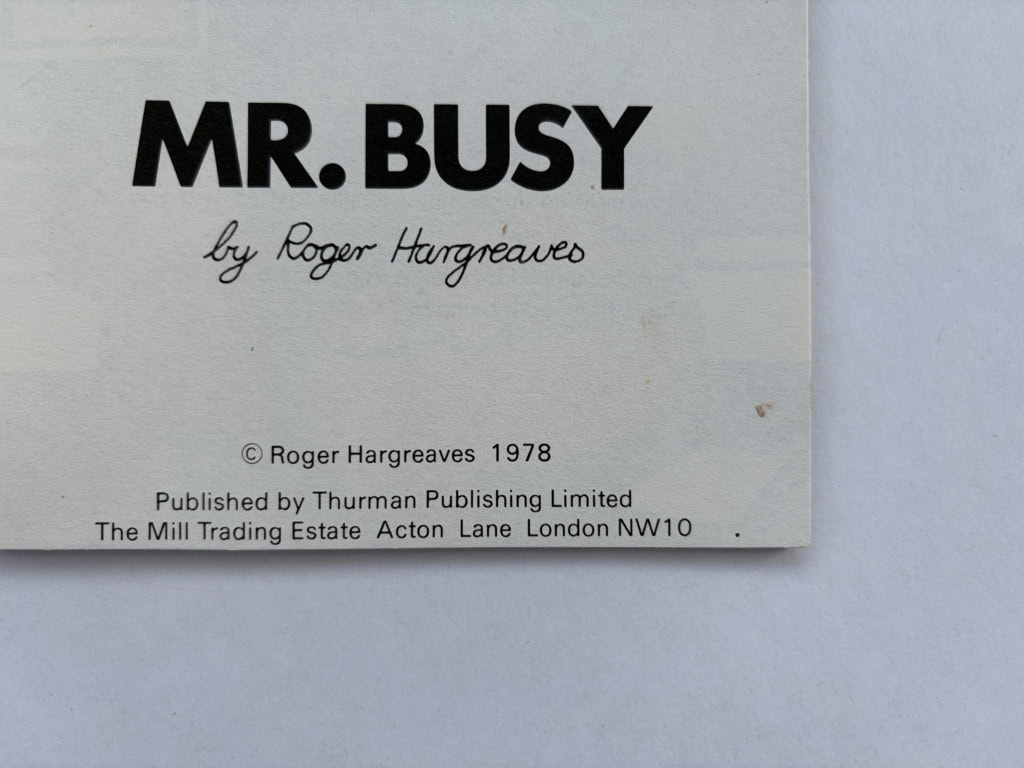 roger hargreaves mr busy first ed2
