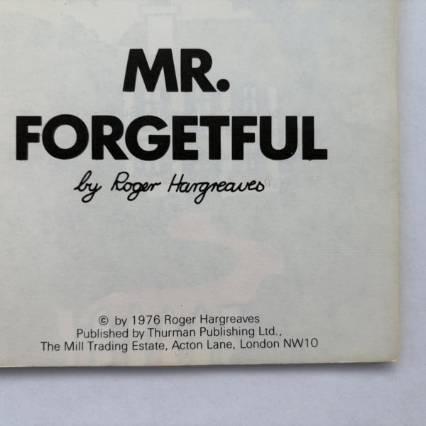 roger hargreaves mr forgetful first ed2
