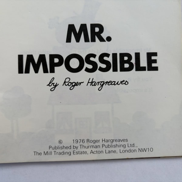 roger hargreaves mr impossible first ed2