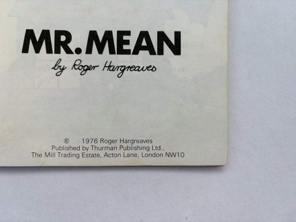 roger hargreaves mr mean first ed2