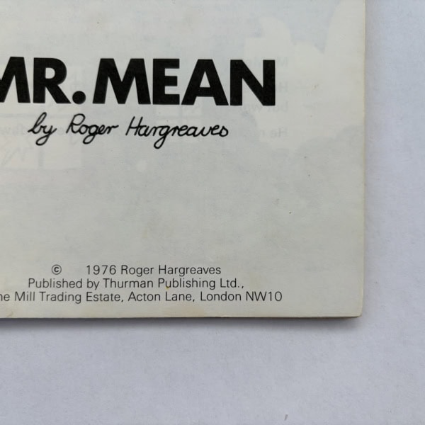 roger hargreaves mr mean first ed2