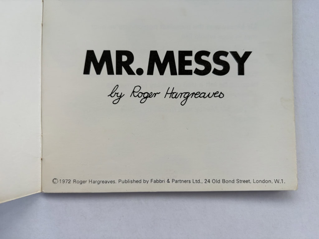 roger hargreaves mr messy first ed2