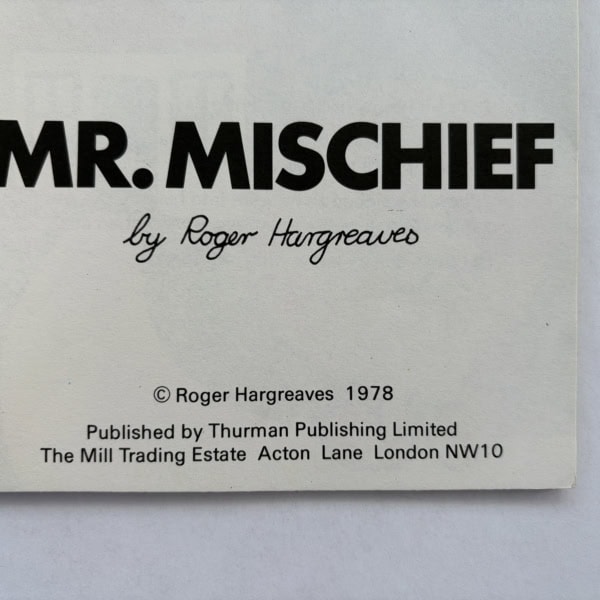 roger hargreaves mr mischief first ed2