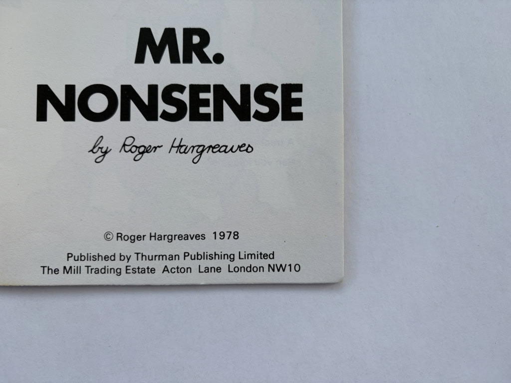 roger hargreaves mr nonesense first ed2