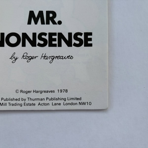 roger hargreaves mr nonesense first ed2