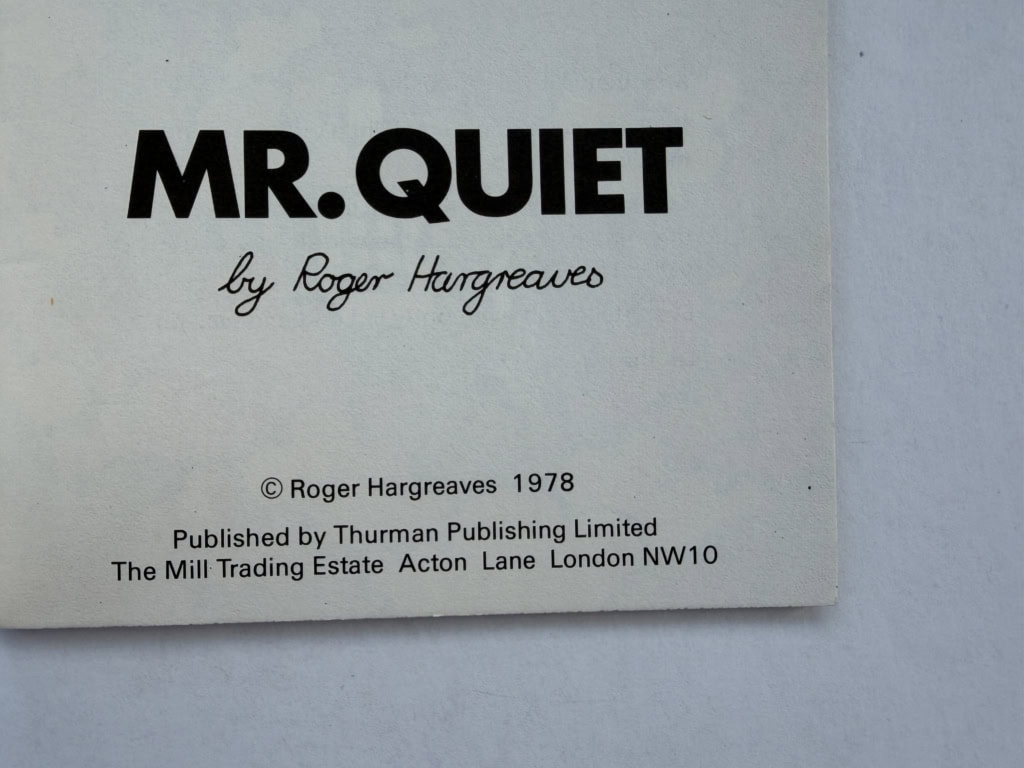 roger hargreaves mr quiet first ed2