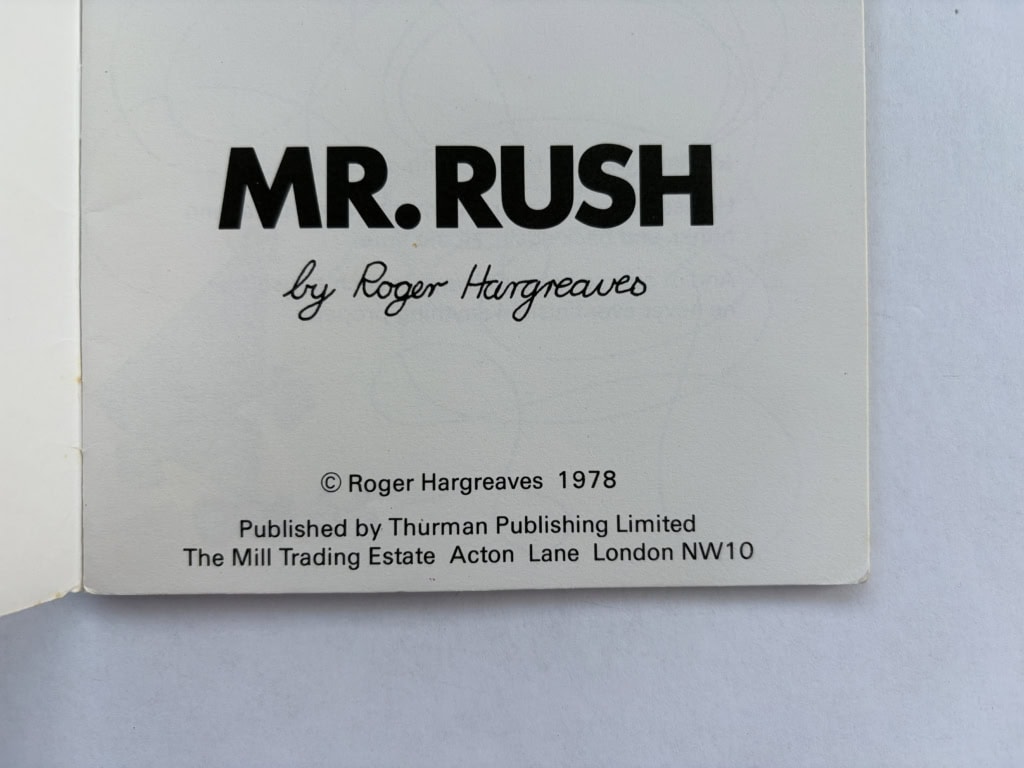 roger hargreaves mr rush first ed2
