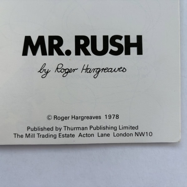 roger hargreaves mr rush first ed2