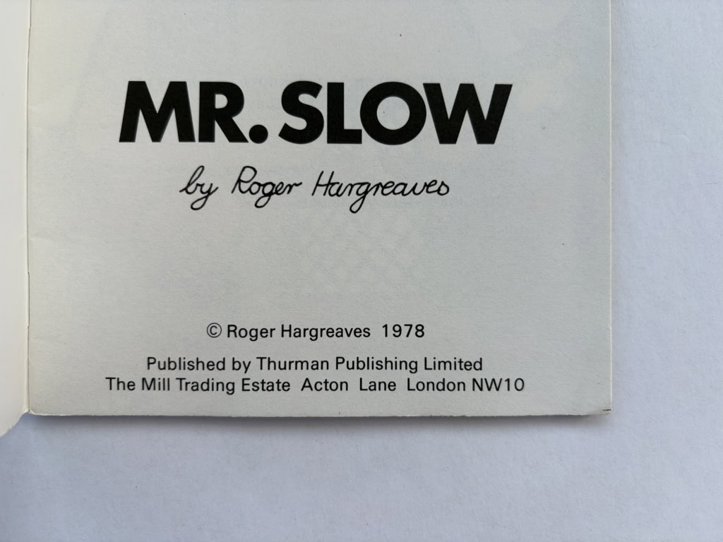 roger hargreaves mr slow first ed2