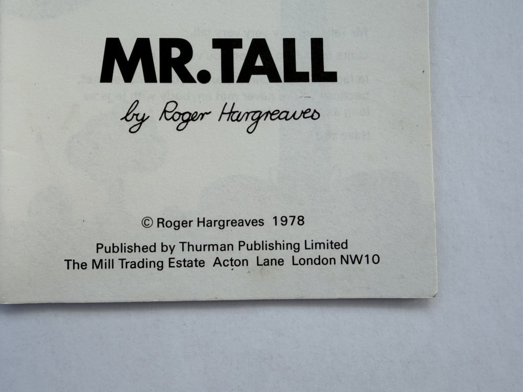 roger hargreaves mr tall first ed2