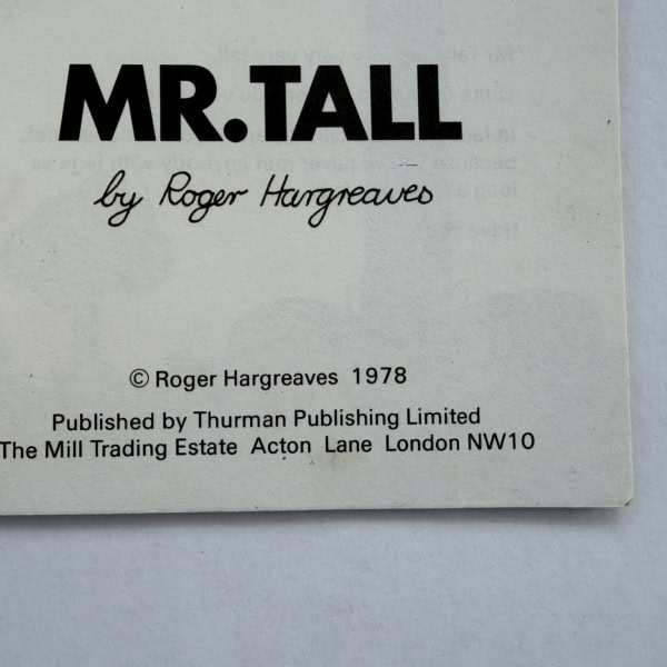 roger hargreaves mr tall first ed2