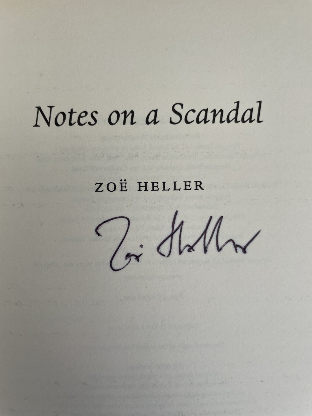 zoe heller notes on a scandal signed first ed2