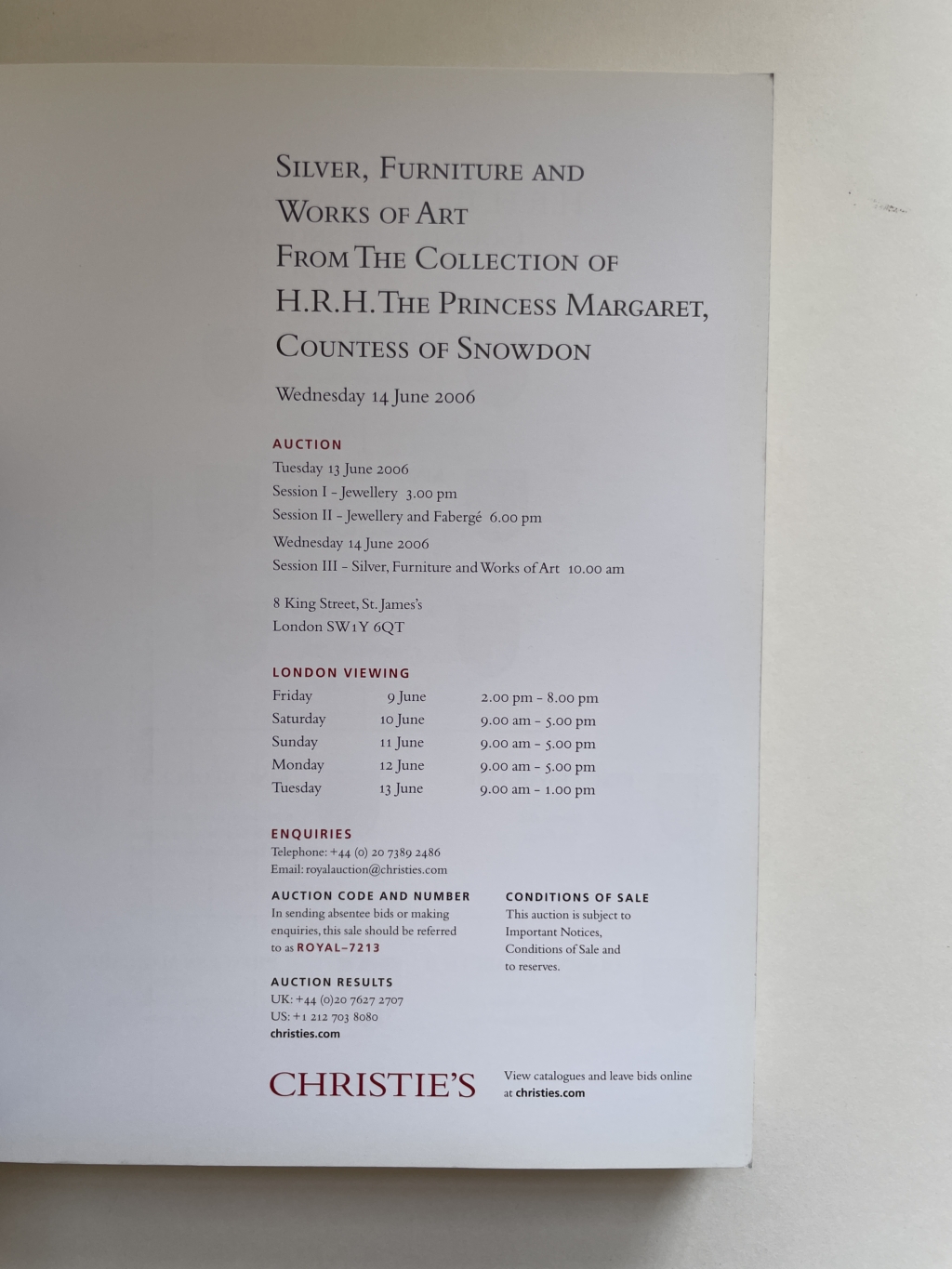 Christie’s [HER ROYAL HIGHNESS THE PRINCESS MARGARET COUNTESS OF SNOWDON] 4