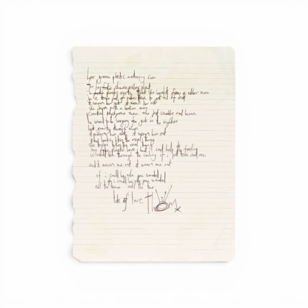 Fake Plastic Trees - handwritten lyrics - Radiohead - Thom Yorke