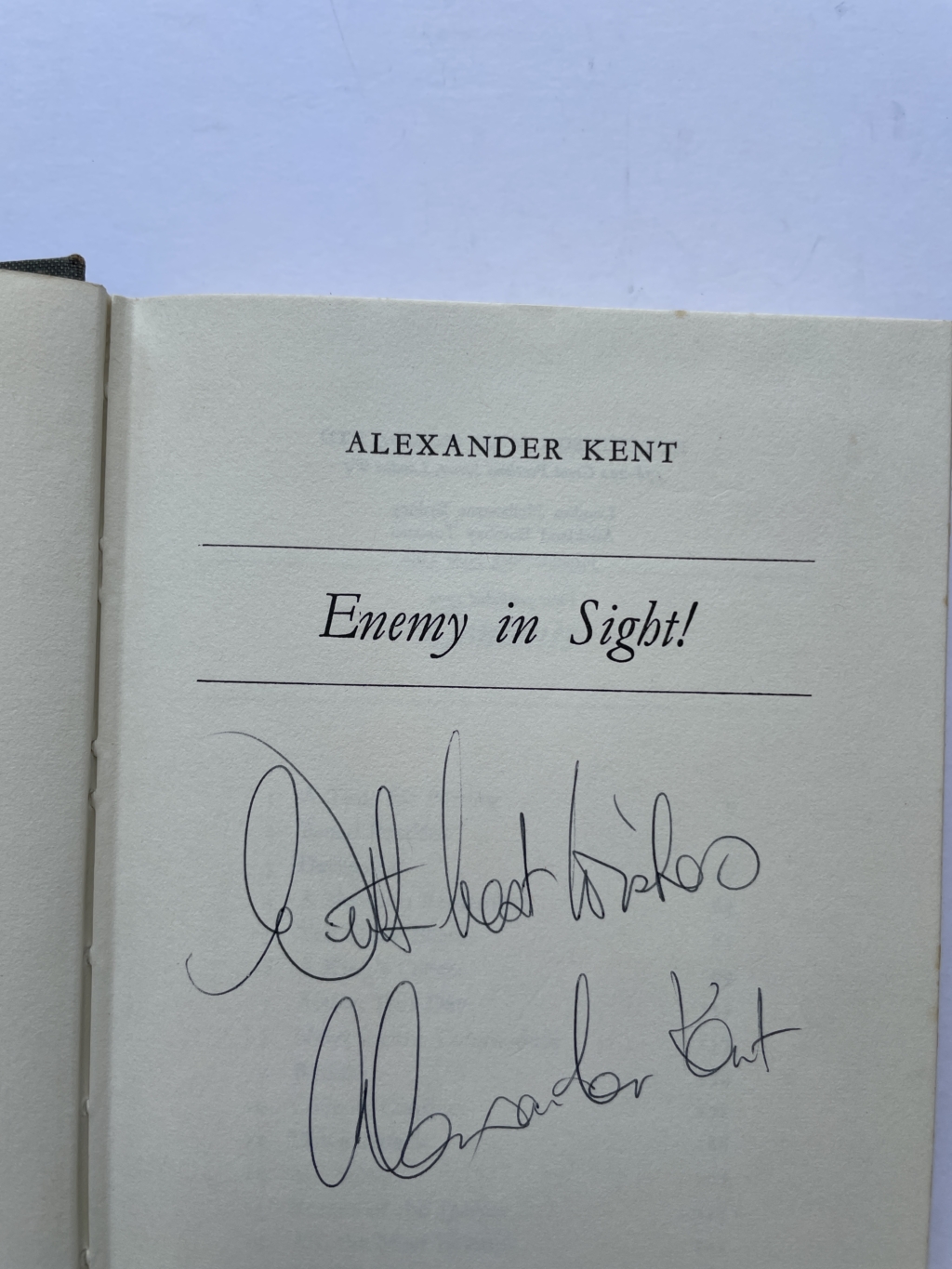 alexander kent enemy in sight signed first edition2