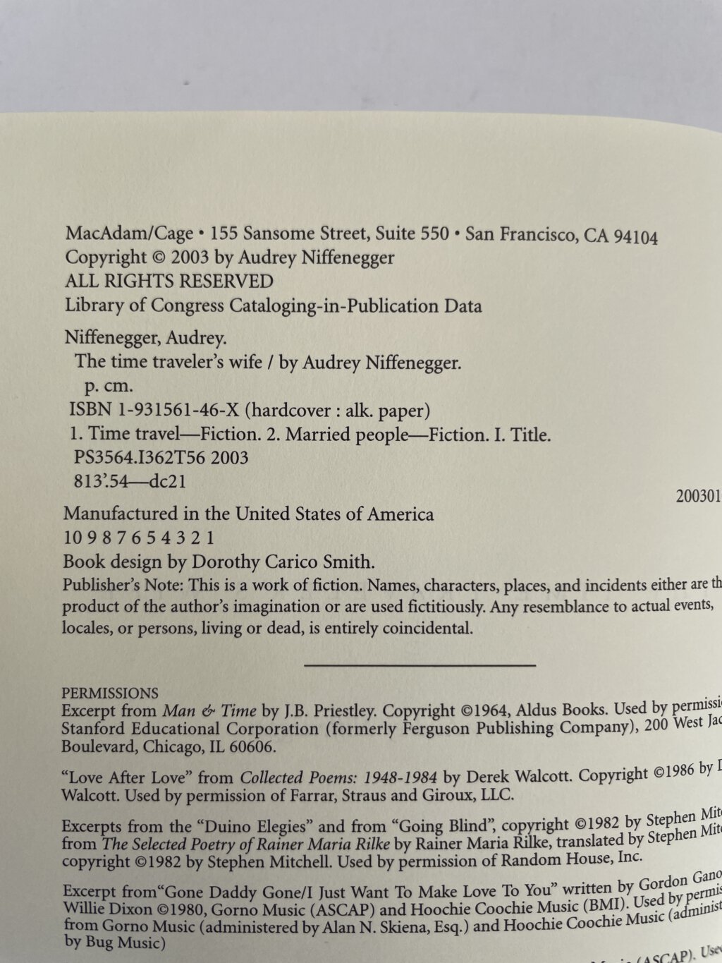 audrey niffenegger the time travellers wife first us ed2