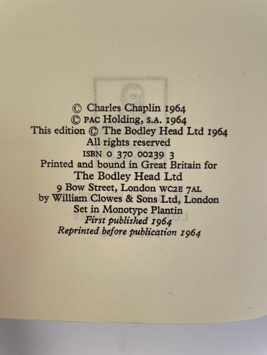 charles chaplin my autobiography signed first 3