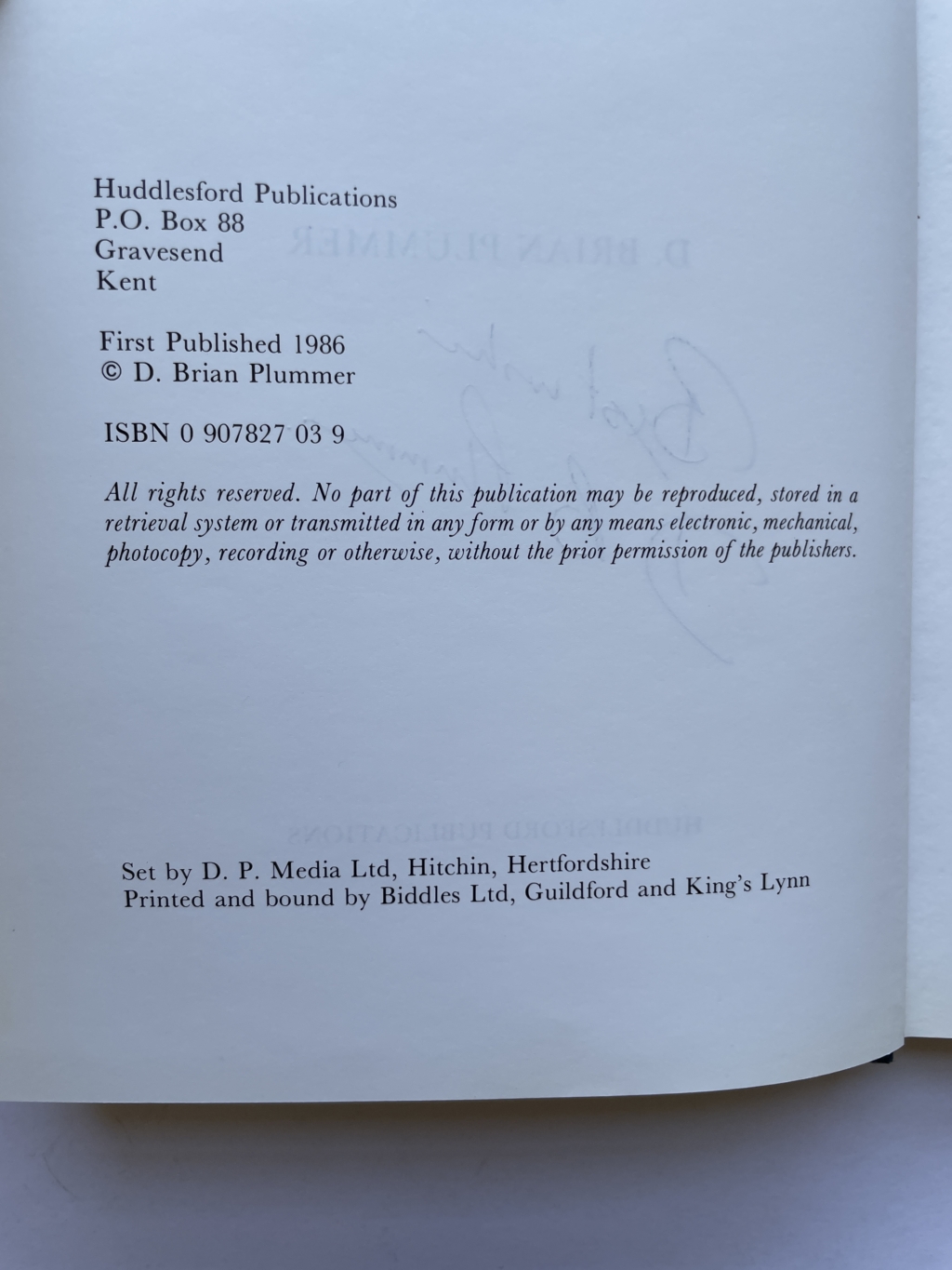 d brian plummer hunters all signed first editiion3
