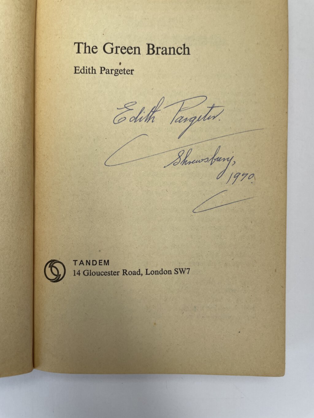 edith pargetter the green branch signed 1st 2