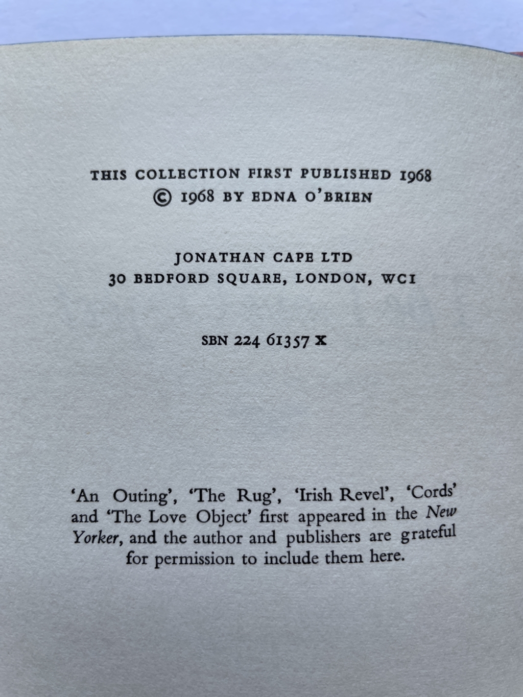 edna obrien the love object first edotion2