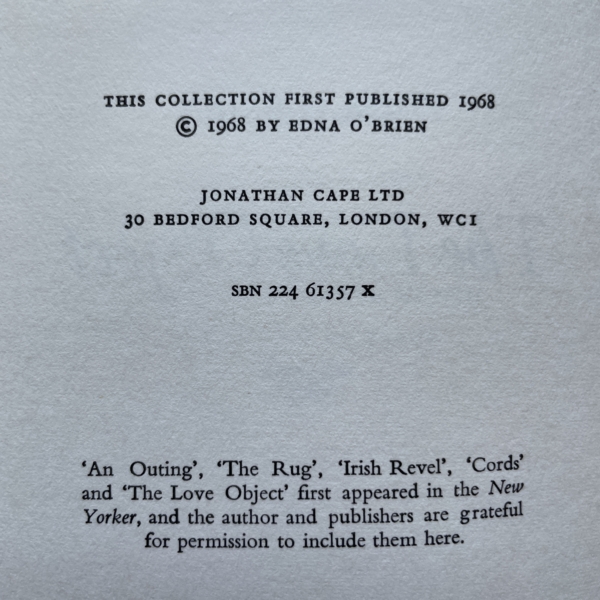 edna obrien the love object first edotion2