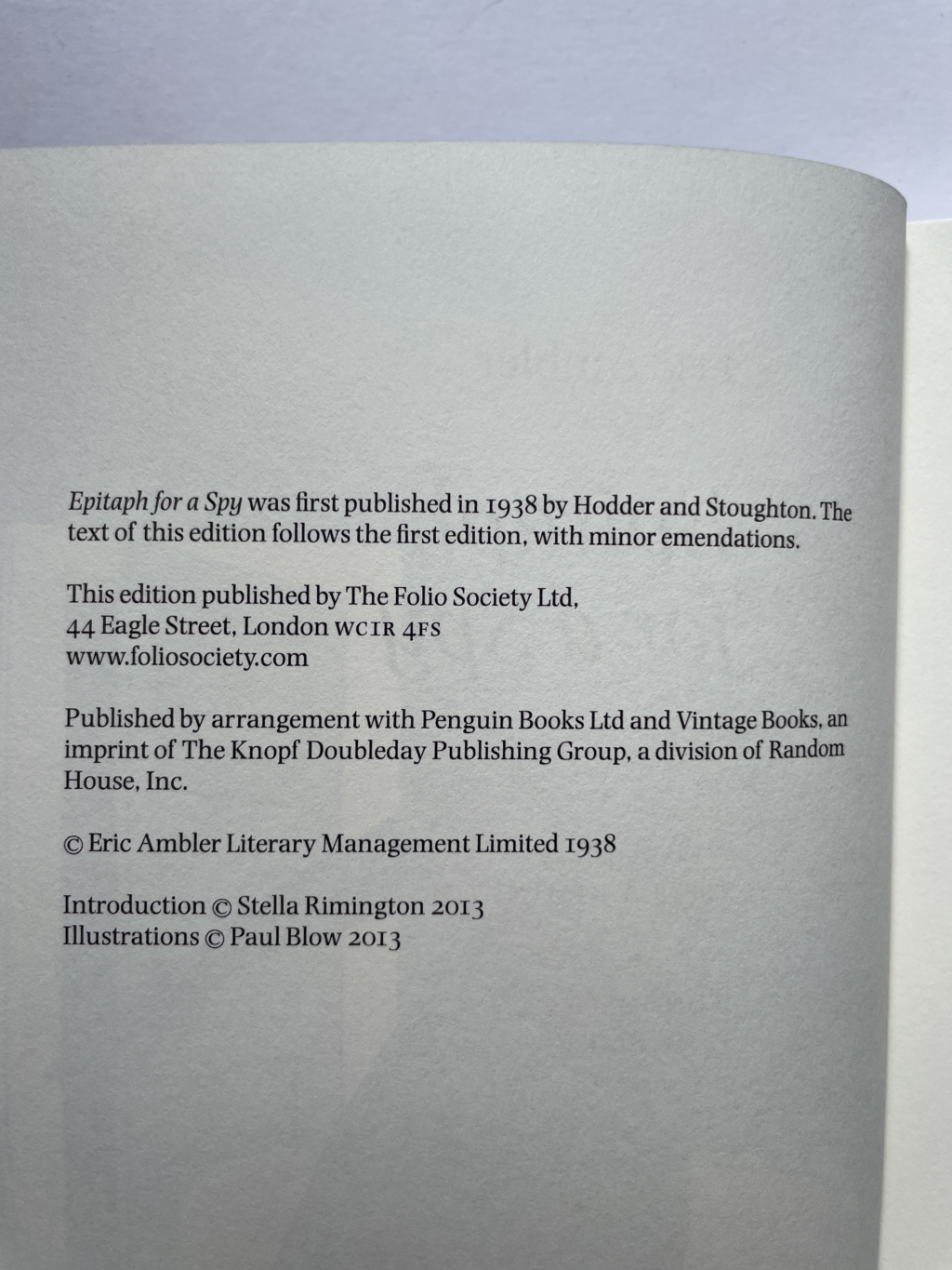 eric ambler epitaph for a spy folio2