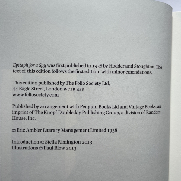 eric ambler epitaph for a spy folio2