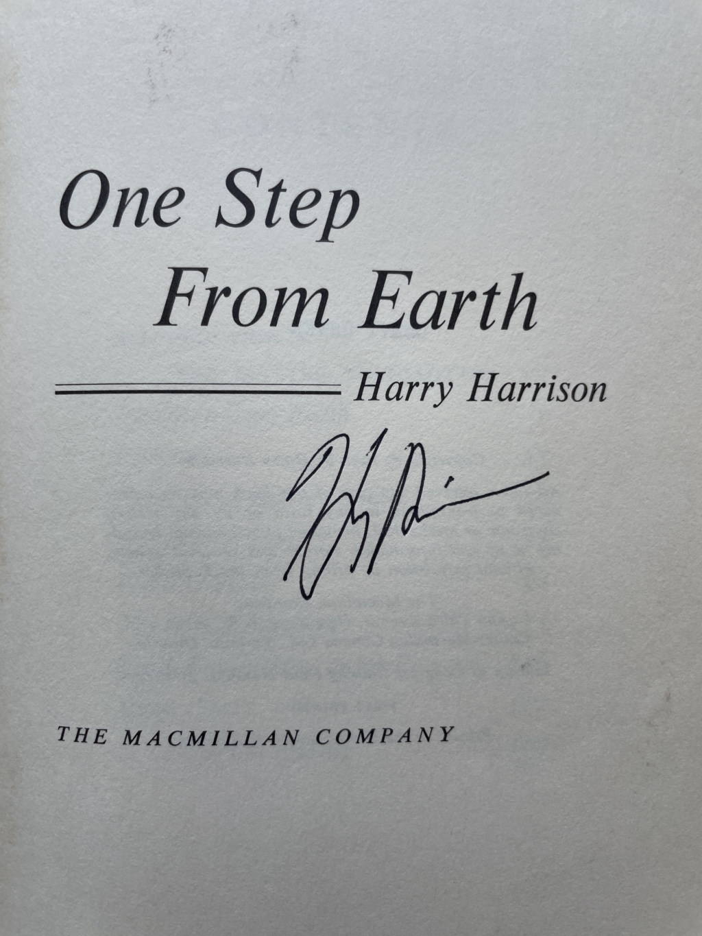 harry harrison one step from earth signed first ed2