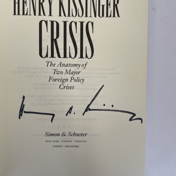 henry kissinger crisis signed first ed2