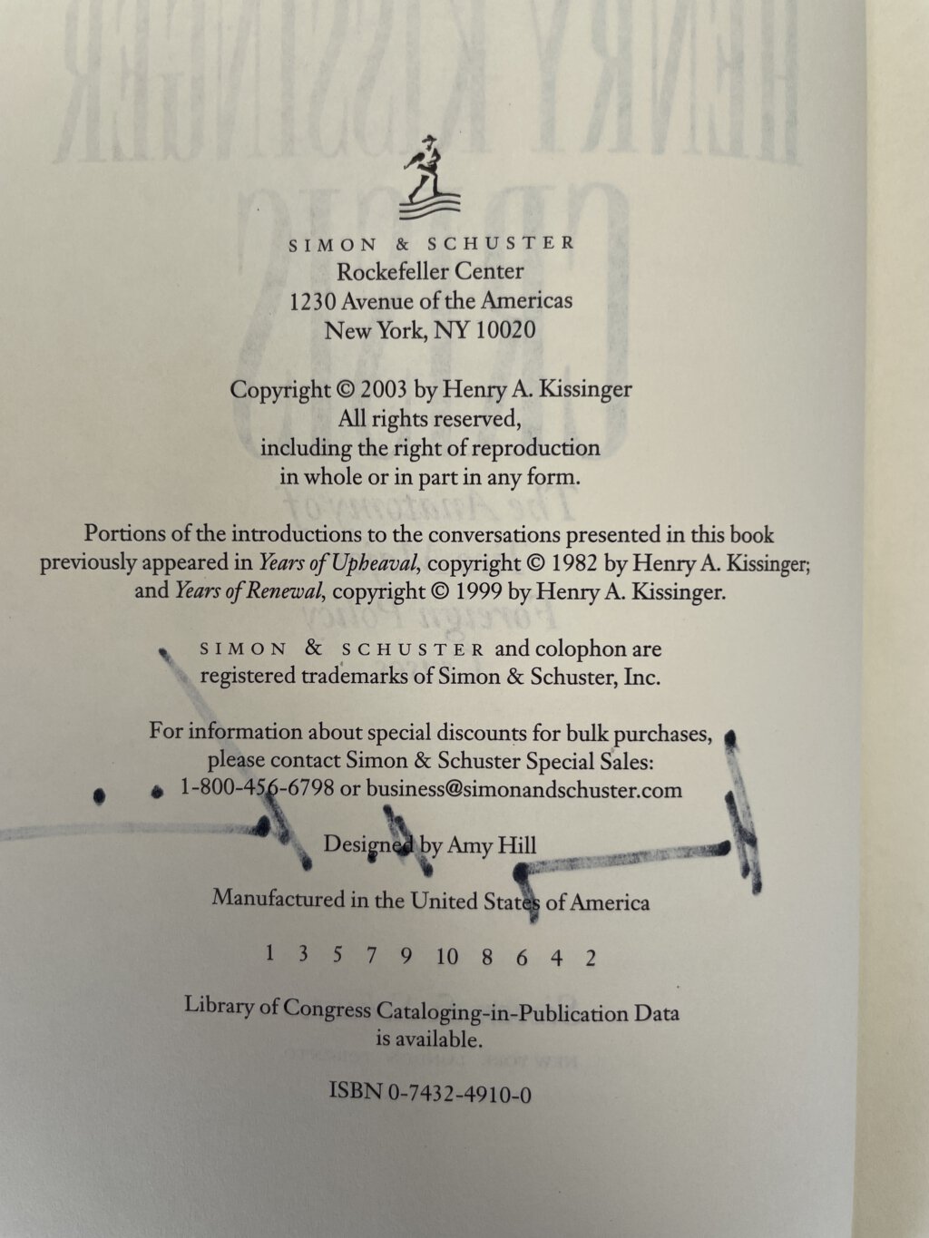 henry kissinger crisis signed first ed3