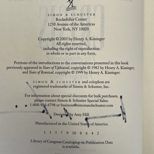 henry kissinger crisis signed first ed3
