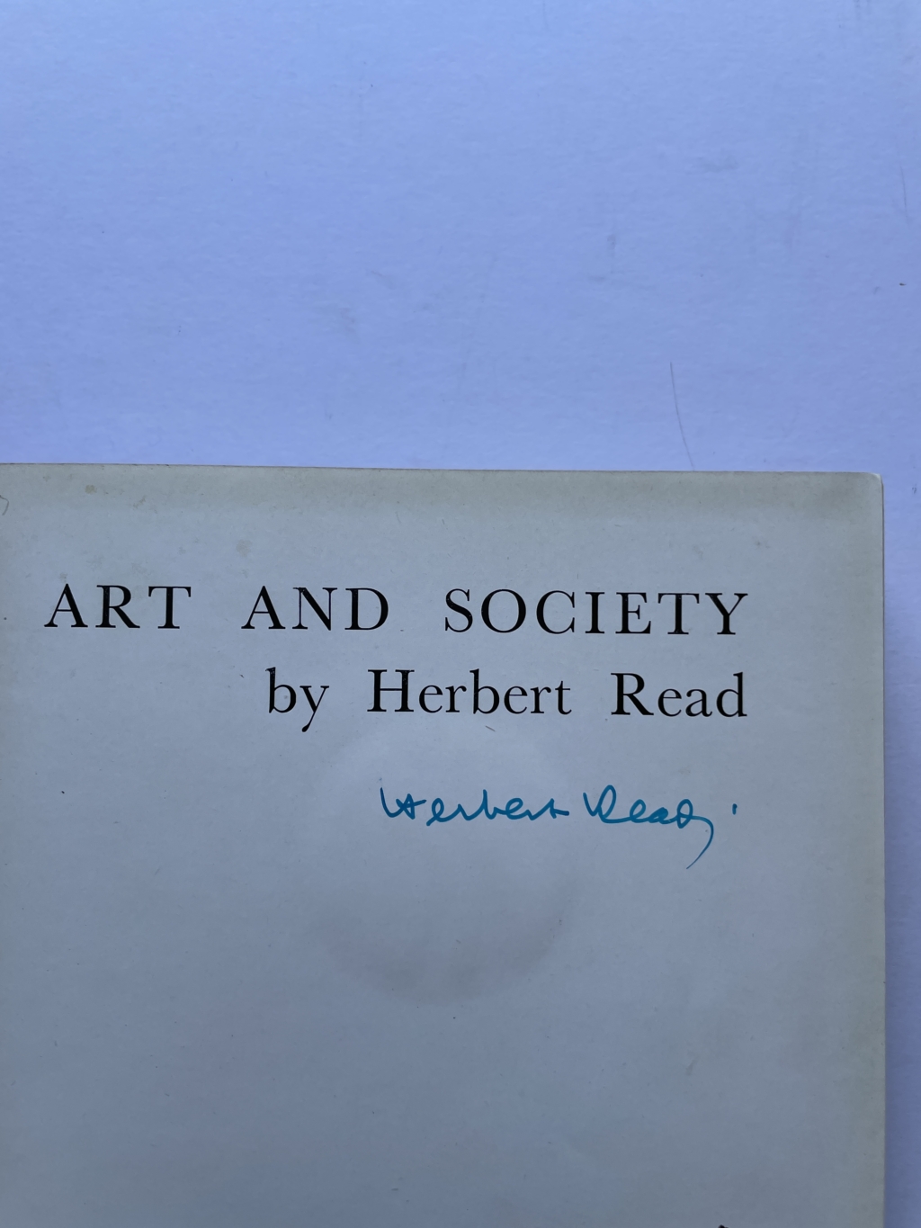hertbert read art and society first ed2