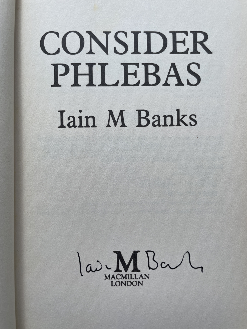 iain banks consider phlebas signed first 2