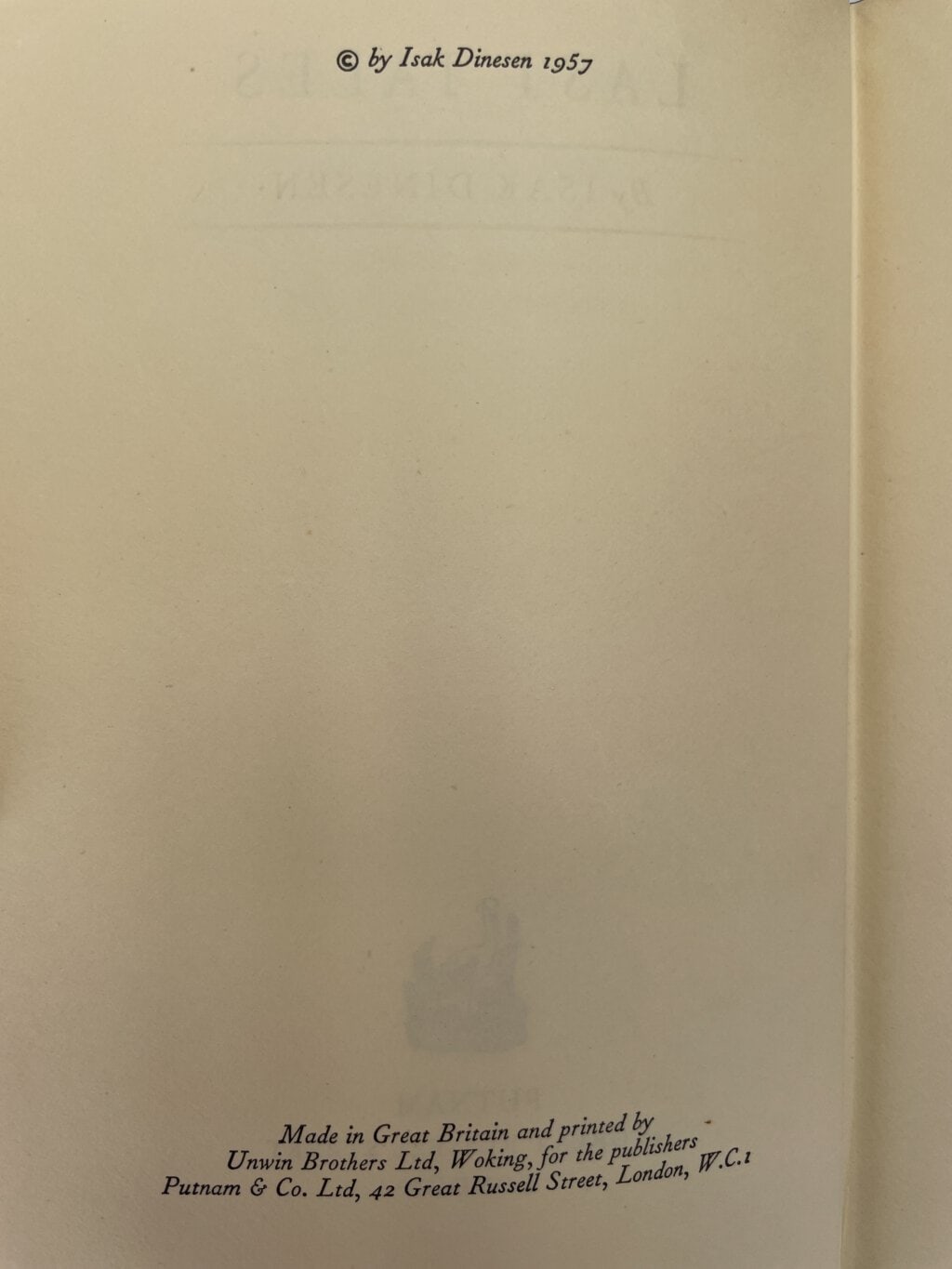 isak dinesen last tales first edition2