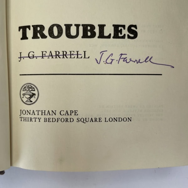 jg farrell troubles signed first edition3