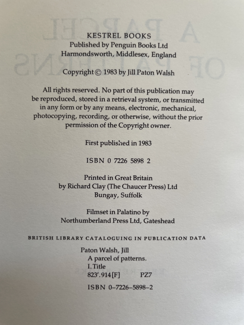 jill patton a parcel of patterns first edition2