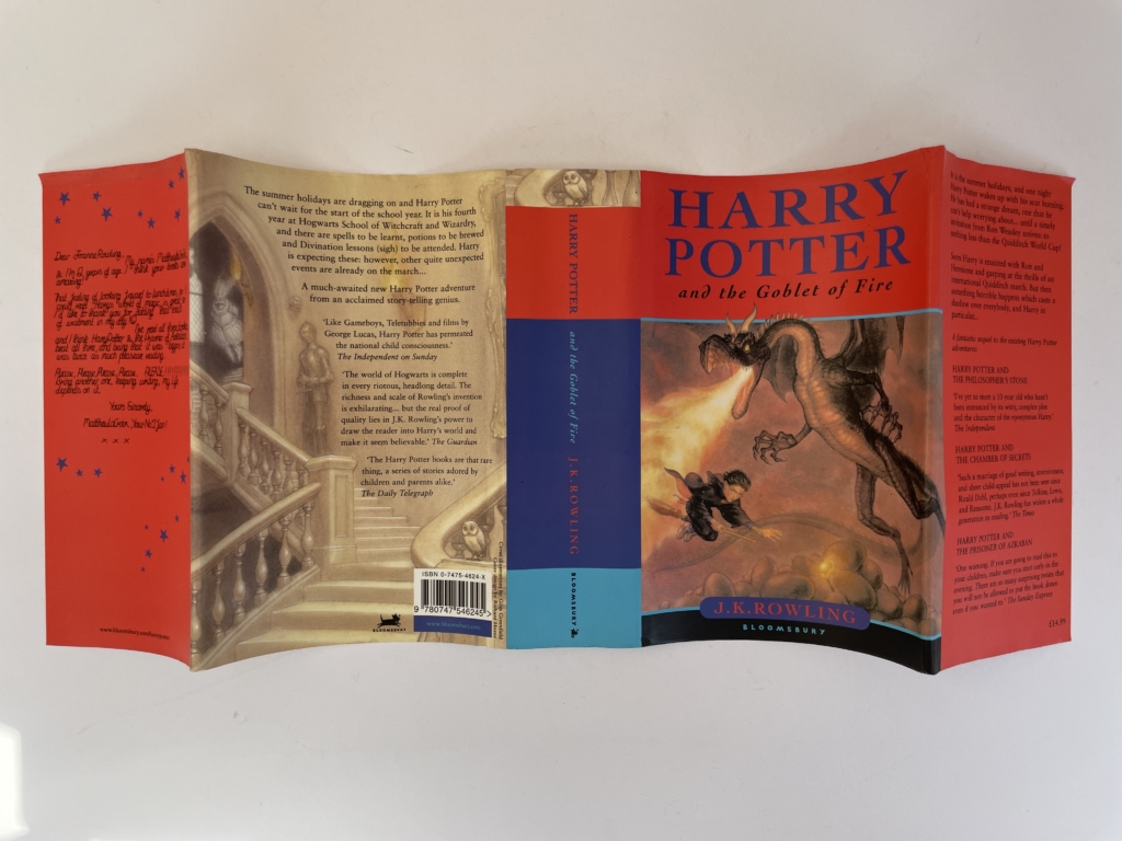 jk rowling hpatgof signed first5