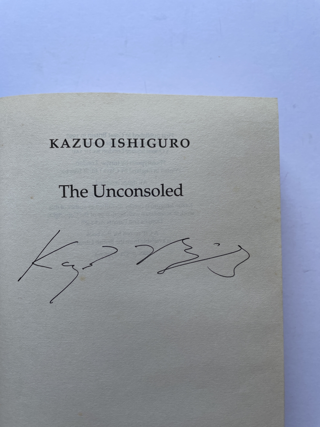 kazuo ishuguro the consoled signed first2