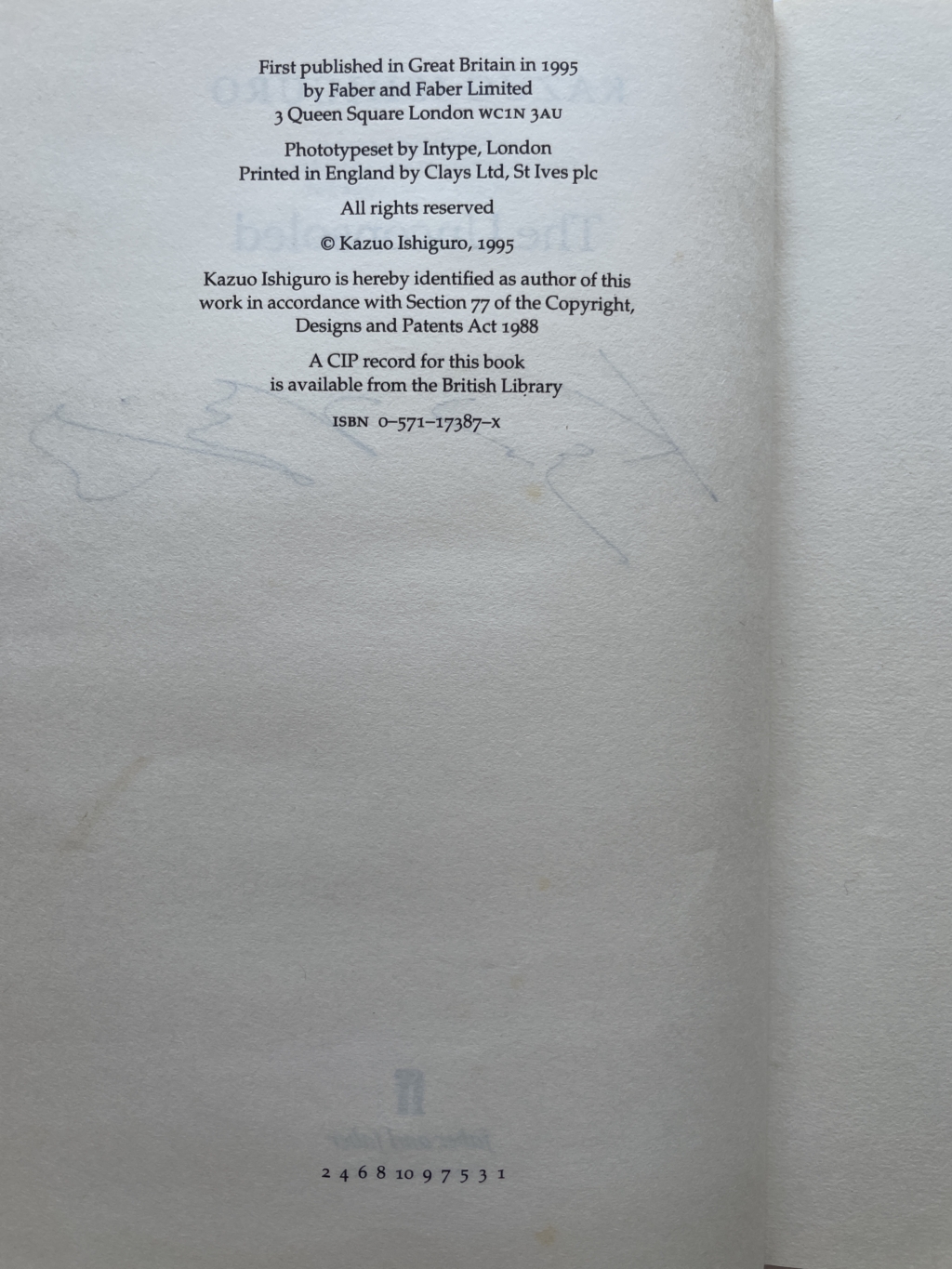 kazuo ishuguro the consoled signed first3